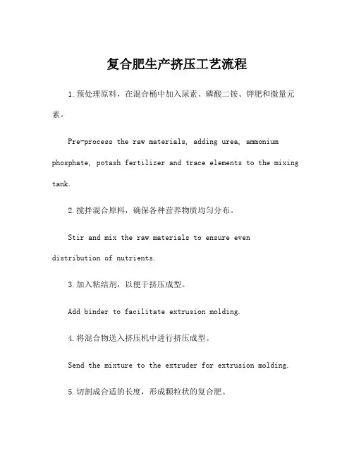 复合肥生产挤压工艺流程