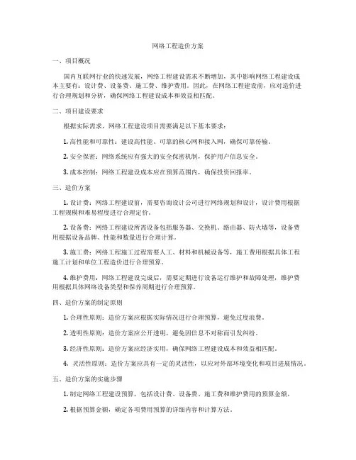网络工程造价方案