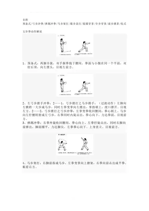 五步拳动作名称