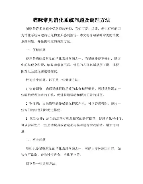 猫咪常见消化系统问题及调理方法