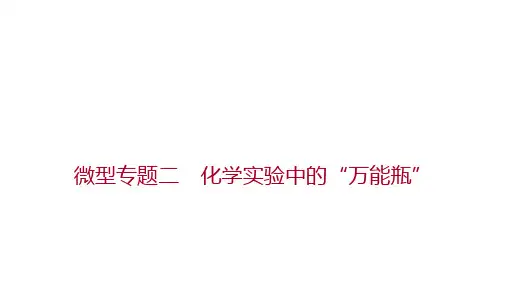 备战2022 云南中考化学 一轮复习 微型专题二 化学实验中的“万能瓶” 课件