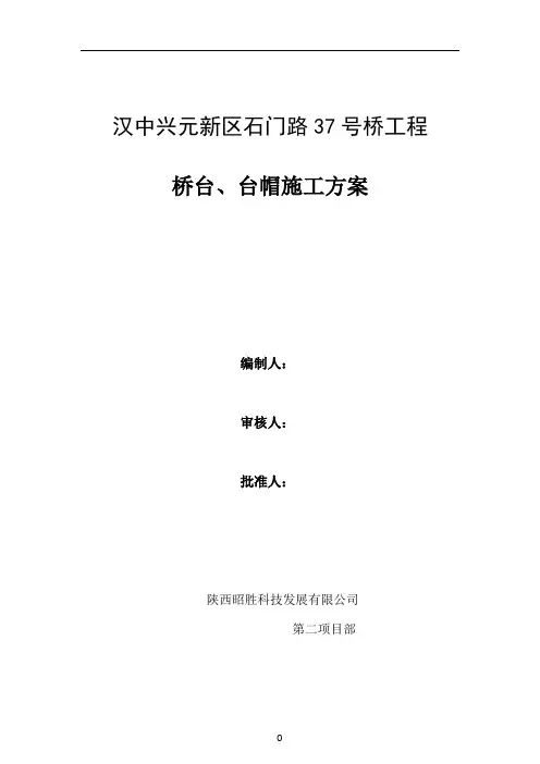 桥台台帽施工方案