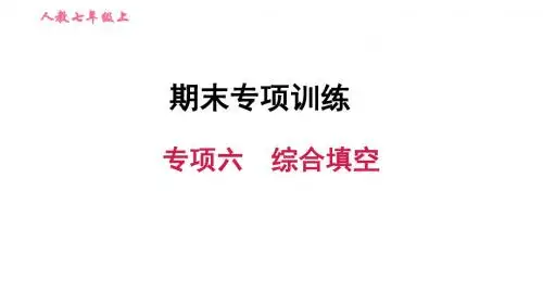 初中英语新目标(Go for it)版七年级上期末专项六 综合填空