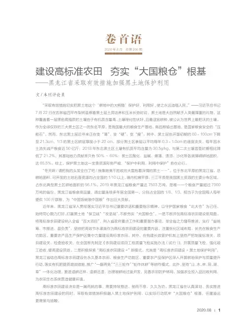 建设高标准农田 夯实“大国粮仓”根基——黑龙江省采取有效措施加强黑土地保护利用