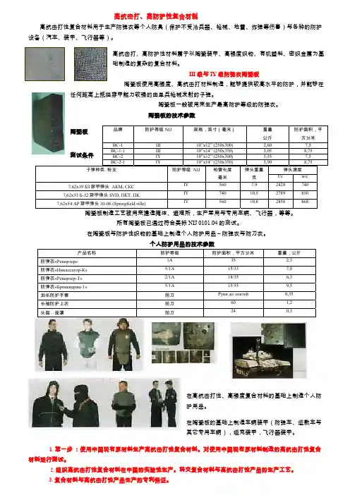 高抗击打、高防护性复合材料