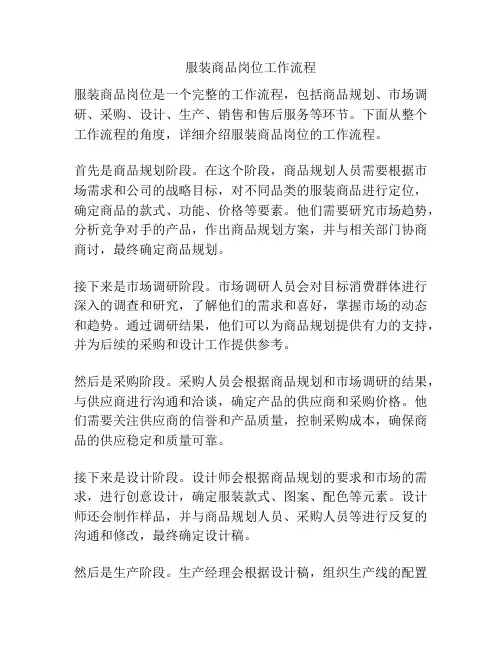 服装商品岗位工作流程