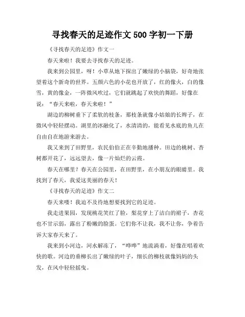 寻找春天的足迹作文500字初一下册