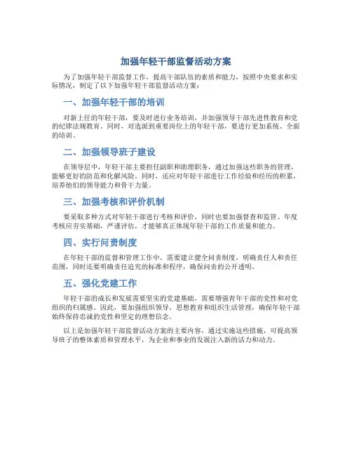 加强年轻干部监督活动方案