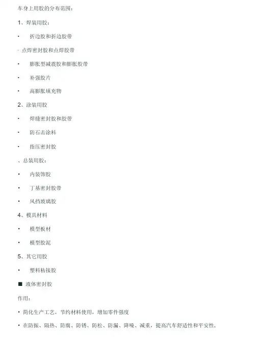 汽车车身用胶