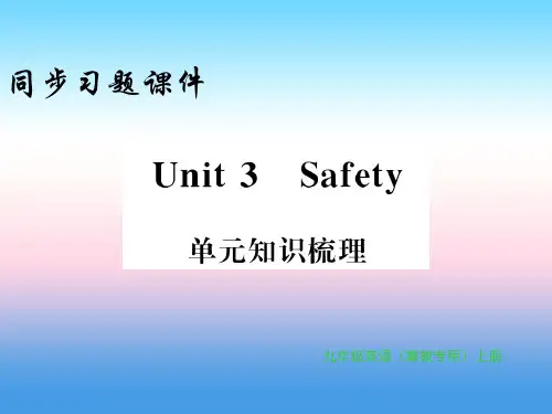 秋九年级英语上册 Unit 3 Safety知识梳理习题课件 (新版)冀教版