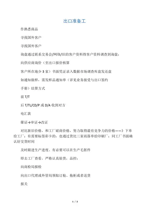外贸业务流程图
