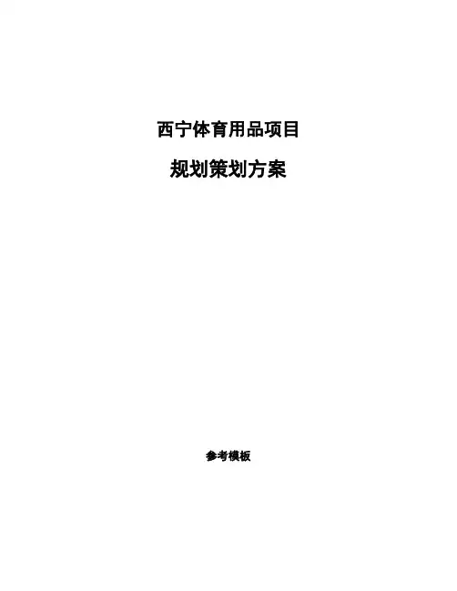 西宁体育用品项目规划策划方案
