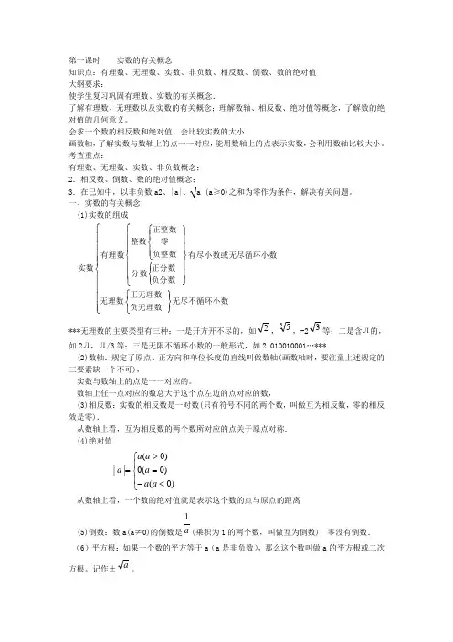第一课时实数的有关概念