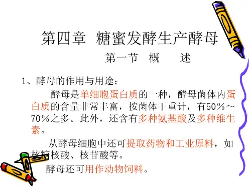 第四章  糖蜜发酵生产酵母
