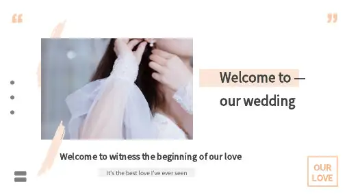 蓝粉浪漫婚礼相册PPT模板