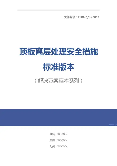 顶板离层处理安全措施标准版本