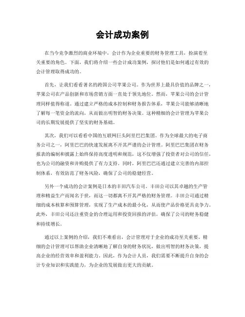 会计成功案例