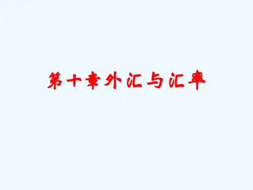 金融学第十章外汇与汇率