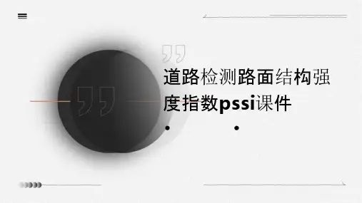 道路检测路面结构强度指数PSSI课件