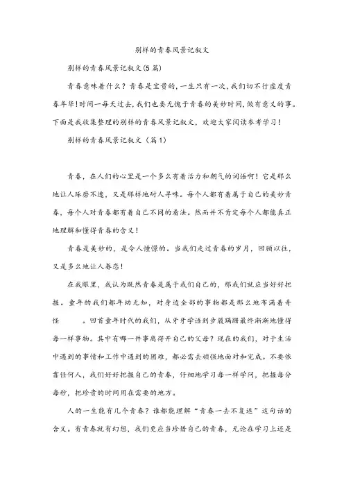 别样的青春风景记叙文