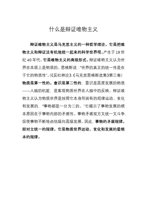 什么是辩证唯物主义
