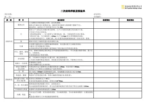 二次结构样板层报验单