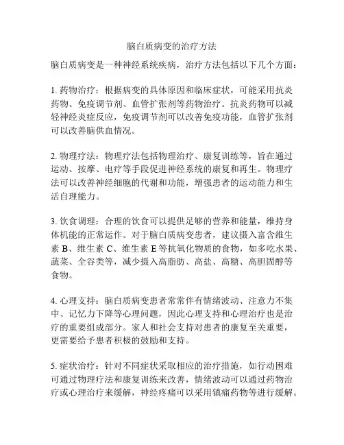 脑白质病变的治疗方法