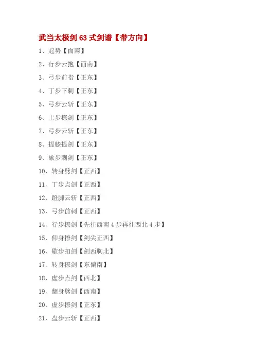 武当太极剑63式剑
