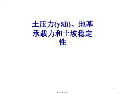 新版精品土压力、地基承载力和土坡稳定性(ppt资料)