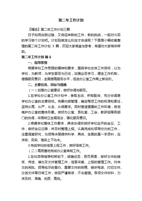 第二年工作计划