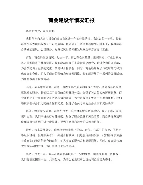 商会建设年情况汇报