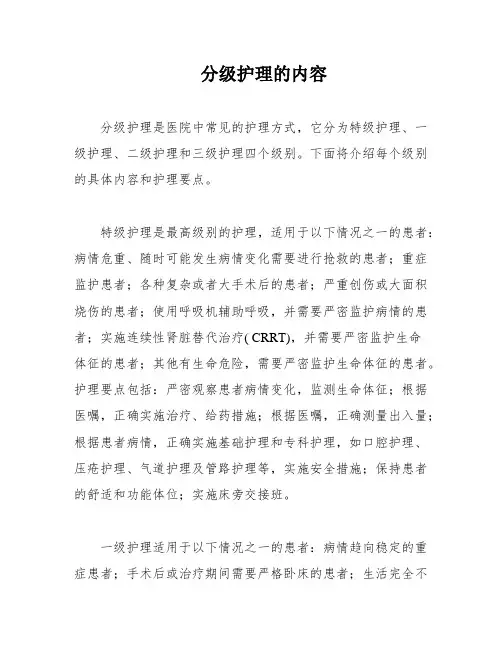 分级护理的内容