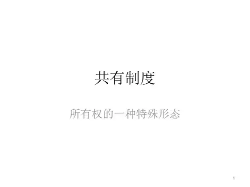 物权法课件：共有制度