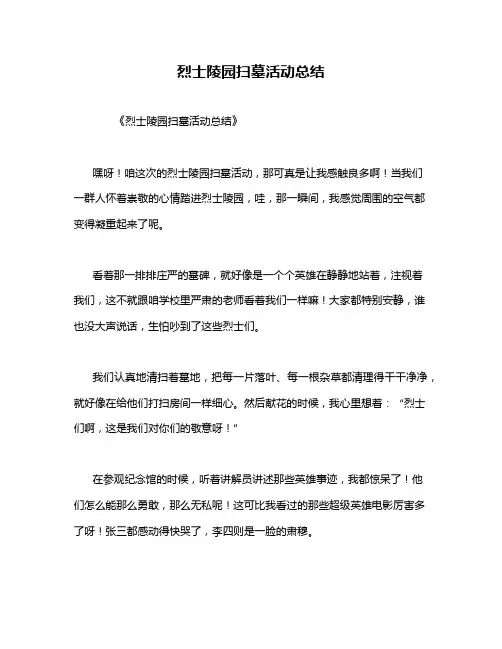 烈士陵园扫墓活动总结