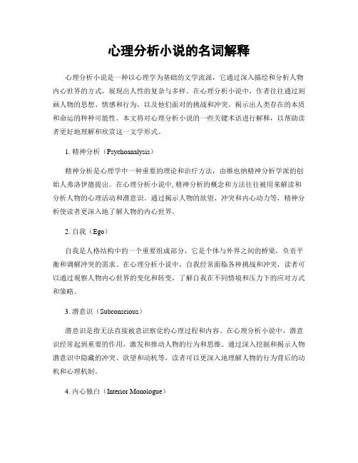 心理分析小说的名词解释