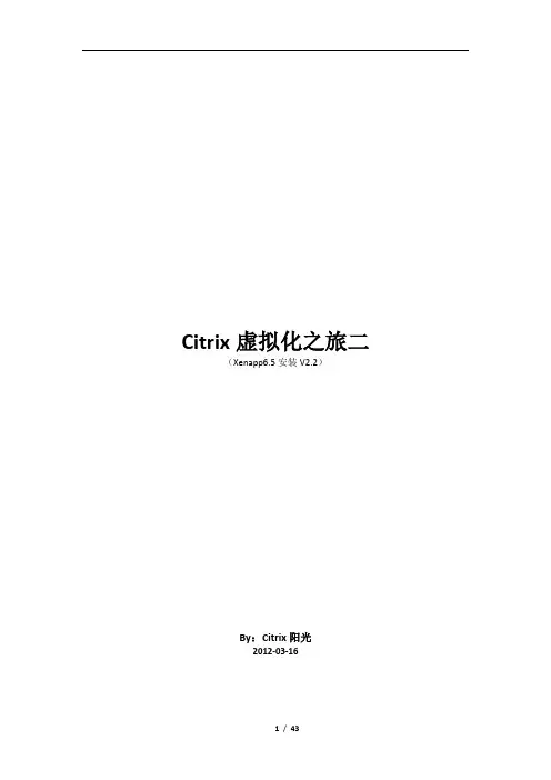 CitrixXenapp6.5详细安装教程