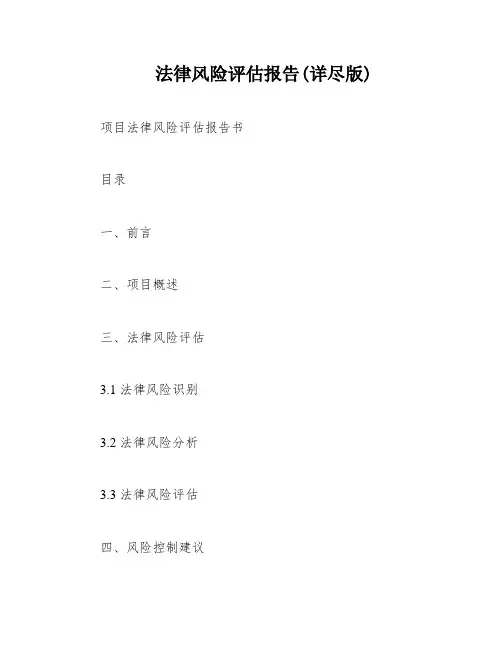 法律风险评估报告(详尽版)