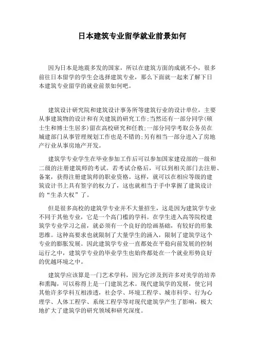 日本建筑专业留学就业前景如何
