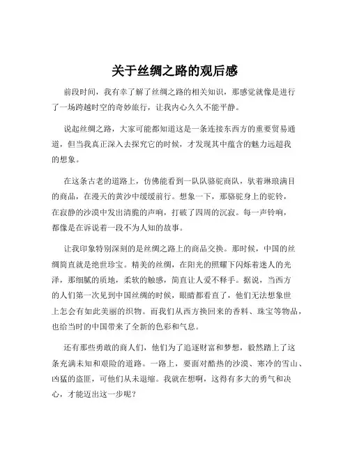 关于丝绸之路的观后感