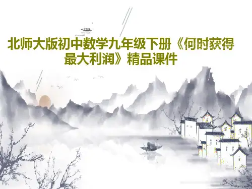 北师大版初中数学九年级下册《何时获得最大利润》精品课件共20页文档