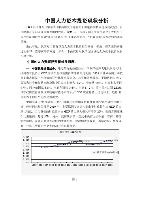 中国人力资本投资现状分析
