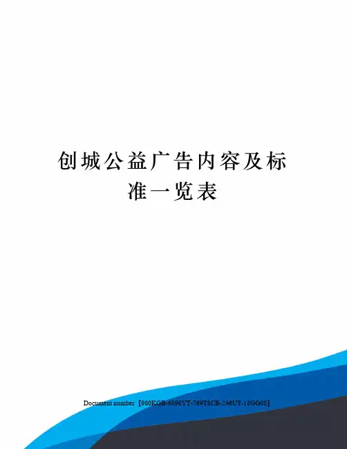 创城公益广告内容及标准一览表