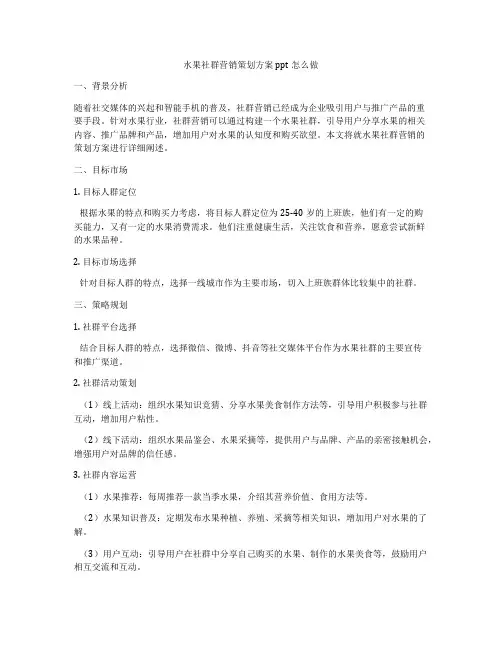 水果社群营销策划方案ppt怎么做
