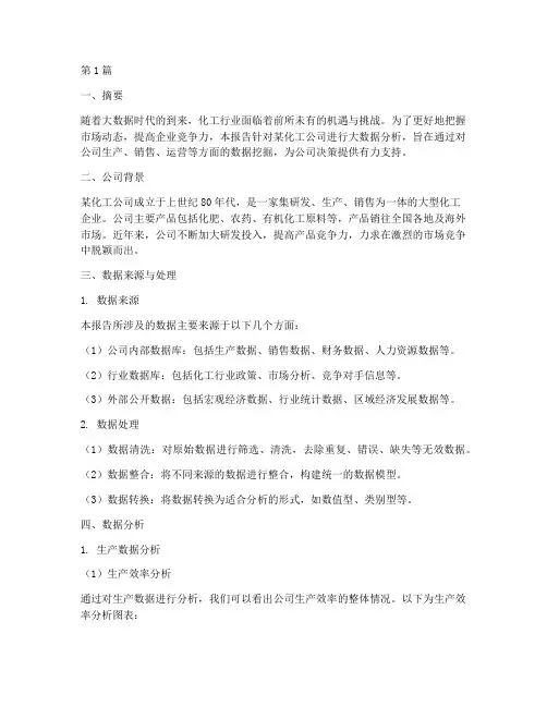 化工公司大数据分析报告(3篇)