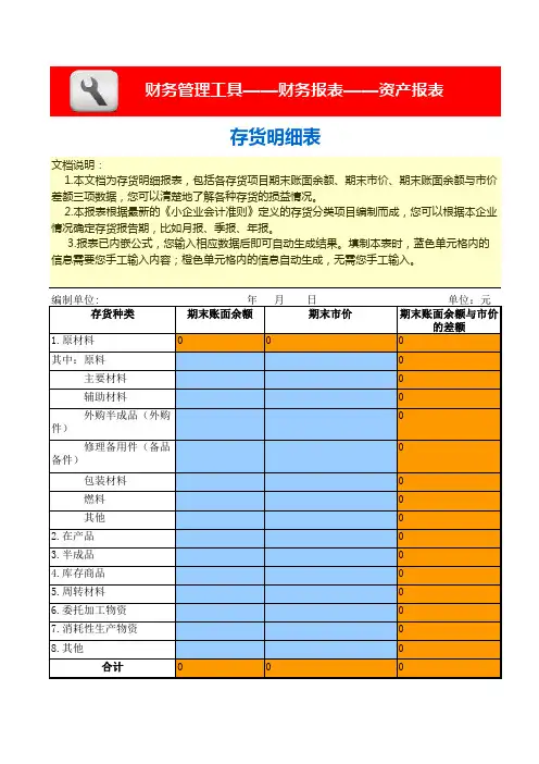 存货明细表