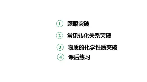 中考化学物质的转化与推断