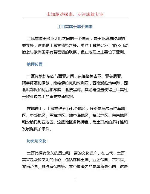 土耳其属于哪个国家