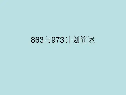 863与973计划简述