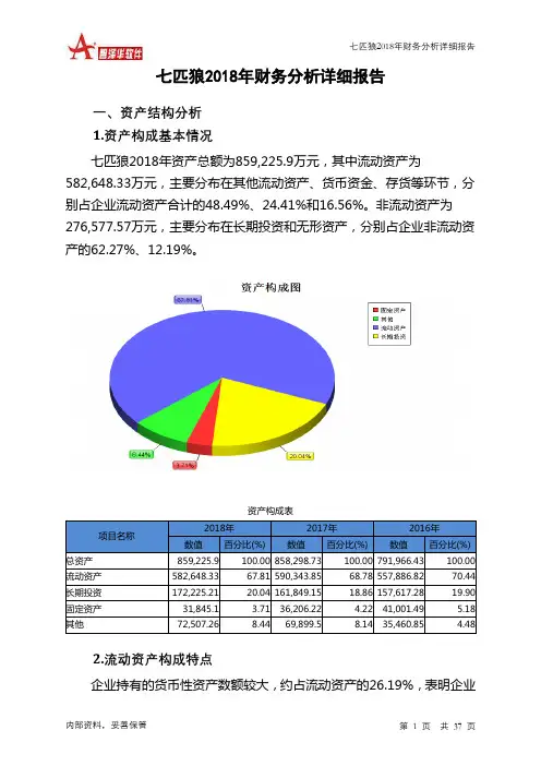 七匹狼2018年财务分析详细报告-智泽华