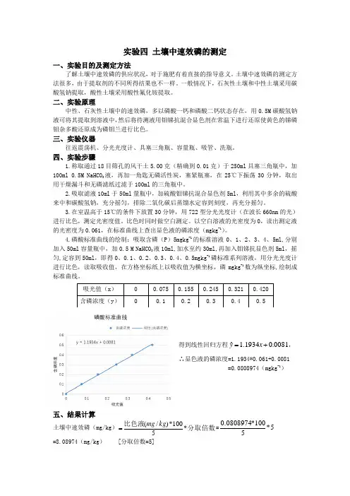 土壤有效磷的测定